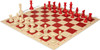 Standard Club Easy-Carry Plastic Chess Set Red & Ivory Pieces with Vinyl Rollup Board - Red