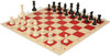 Archer's Bag Standard Club Double-Weighted Plastic Chess Set - Black & Ivory Pieces - Red
