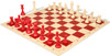 Archer's Bag Standard Club Plastic Chess Set Red & Ivory Pieces - Red