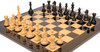 Fierce Knight Staunton Chess Set Ebonized & Boxwood Pieces with Black & Ash Burl Board & Box - 4" King