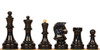 Dubrovnik Series Chess Set Ebony & Boxwood Pieces with Black & Ash Burl Board - 3.9" King
