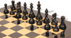 British Staunton Chess Set Ebonized & Boxwood Pieces with Black & Ash Burl Board & Box - 4" King