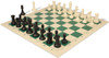 Professional Deluxe Carry-All Plastic Chess Set Black & Ivory Pieces with Vinyl Roll-up Board & Bag – Lime Green