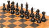 Fierce Knight Staunton Chess Set Ebony & Boxwood Pieces with Deluxe Olive & Black Board - 4" King