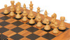 Fierce Knight Staunton Chess Set Ebonized & Boxwood Pieces with Olive Wood & Black Deluxe Board - 4" King