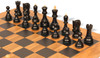 Zagreb Series Chess Set Ebonized & Boxwood Pieces with Olive Wood & Black Deluxe Board - 3.25" King