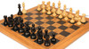 Deluxe Old Club Series Chess Set Ebony & Boxwood Pieces with Olive Wood & Black Deluxe Board - 3.75" King