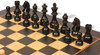 Heavily weighted Staunton pieces on matte finish board seen in Queen’s Gambit chess scene