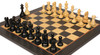 Deluxe Old Club Series Chess Set Ebony & Boxwood Pieces with The Queen's Gambit Board - 3.75" King