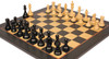 British Staunton Chess Set Ebony & Boxwood Pieces with The Queen's Gambit Chess Board - 4" King