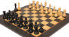 Fierce Knight Staunton Chess Set Ebony & Boxwood Pieces with The Queen's Gambit Chess Board - 3" King