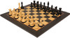 New Exclusive Staunton Chess Set Ebonized & Boxwood Pieces with The Queen's Gambit Chess Board - 3.5" King