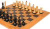 Zagreb Series Chess Set Ebony & Boxwood Pieces with Queen's Gambit Board - 3.25" King