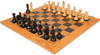 Zagreb Series Chess Set Ebonized & Boxwood Pieces with The Queen's Gambit Board - 3.25" King