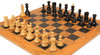 Zagreb Series Chess Set Ebonized & Boxwood Pieces with The Queen's Gambit Board - 3.25" King