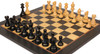 Parker Staunton Chess Set Ebonized & Boxwood Pieces with The Queen's Gambit Chess Board- 3.75" King