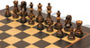 Dubrovnik Series Chess Set Burnt Boxwood Pieces with The Queen's Gambit Chess Board- 3.9" King