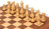 Parker Staunton Chess Set Ebonized & Boxwood Pieces with Walnut & Maple Deluxe Board- 3.75" King