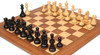 Deluxe Old Club Staunton Chess Set Ebony & Boxwood Pieces with Walnut & Maple Deluxe Board - 3.75" King
