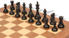 British Staunton Chess Set Ebonized & Boxwood Pieces with Walnut & Maple Deluxe Board & Box - 4" King