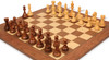 Fierce Knight Staunton Chess Set Golden Rosewood & Boxwood Pieces with Walnut & Maple Deluxe Board - 3.5" King