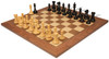 New Exclusive Staunton Chess Set Ebony & Boxwood Pieces with Walnut & Maple Deluxe Board - 3.5" King