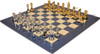 Professional Series Chess Set Brass & Nickel Resin Pieces with Blue Ash Burl Board - 4.125" King