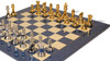 Professional Series Chess Set Brass & Nickel Resin Pieces with Blue Ash Burl Board - 4.125" King