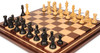 The Craftsman Series Chess Set Ebony & Boxwood Pieces with Mission Craft Walnut & Maple Board - 3.75" King