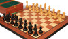 The Craftsman Series Chess Set Ebony & Boxwood Pieces with Mahogany & Maple Molded Edge Board & Box- 3.75" King