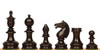 Hallett Antique Reproduction Chess Set Ebony & Boxwood Pieces with Mission Craft Walnut & Maple Board - 4" King