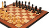 The Queen's Gambit Final Game Chess Set Ebonized & Boxwood Pieces with Mahogany & Maple Molded Edge Board & Box - 4" King