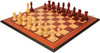 Imperial Staunton Chess Set Padauk & Boxwood Pieces with Padauk & Bird's-Eye Maple Molded Edge Board - 3.75" King