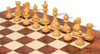 Old English Classic Chess Set Padauk & Boxwood Pieces with Elm Burl & Erable Board & Box - 3.9" King