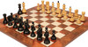 Zagreb Series Chess Set Ebony & Boxwood Pieces with Elm Burl & Erable Board - 3.875" King