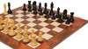 The Craftsman Series Chess Set Ebony & Boxwood Pieces with Elm Burl & Erable Board - 3.75" King