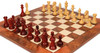 The Craftsman Series Chess Set Padauk & Boxwood Lacquered Pieces with Elm Burl & Erable Board - 3.75" King