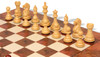 Fierce Knight Staunton Chess Set Padauk & Boxwood Pieces with Elm Burl & Erable Board - 4" King