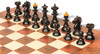 Vienna Coffee House Antique Reproduction Chess Set Ebonized & Aged Boxwood Pieces with Elm Burl & Erable Board - 4" King
