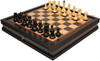 Zagreb Series Chess Set Ebonized & Boxwood Pieces with Black & Bird's-Eye Maple Chess Case - 3.25" King