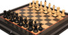 Zagreb Series Chess Set Ebonized & Boxwood Pieces with Black & Bird's-Eye Maple Chess Case - 3.25" King