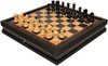 Zagreb Series Chess Set Ebonized & Boxwood Pieces with Black & Bird's-Eye Maple Chess Case - 3.25" King