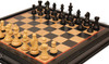 Fierce Knight Staunton Chess Set Ebony Boxwood Pieces & Boxwood with Black & Bird's-Eye Maple Chess Case - 3.5" King