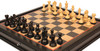 Fierce Knight Staunton Chess Set Ebonized & Boxwood Pieces with Black & Bird's-Eye Maple Chess Case - 3" King