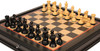 New Exclusive Staunton Chess Set Black & Natural Boxwood High Gloss Pieces with Black & Bird's-Eye Maple Chess Case - 3" King