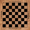 Oak & Ebony Vinyl Printed Chess Board - 2.25" Squares