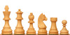 Queen's Gambit Chess Set Golden Rosewood & Boxwood Pieces with Deluxe Two-Drawer Walnut Case - 3.75" King