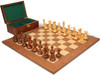 New Exclusive Staunton Chess Set Golden Rosewood & Boxwood Pieces with Walnut & Maple Deluxe Board & Box - 3" King