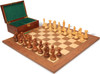 Fierce Knight Staunton Chess Set - Golden Rosewood & Boxwood Pieces - Walnut Deluxe Chess Board & Box - 3" King