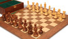 Fierce Knight Staunton Chess Set Golden Rosewood & Boxwood Pieces with Walnut & Maple Deluxe Board & Box - 3" King